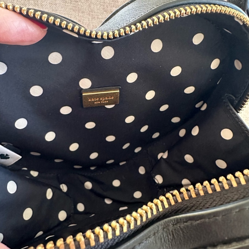 Kate Spade Amour 3D puff heart crossbody bag soft smooth leather gold chain trim - Picture 8 of 9